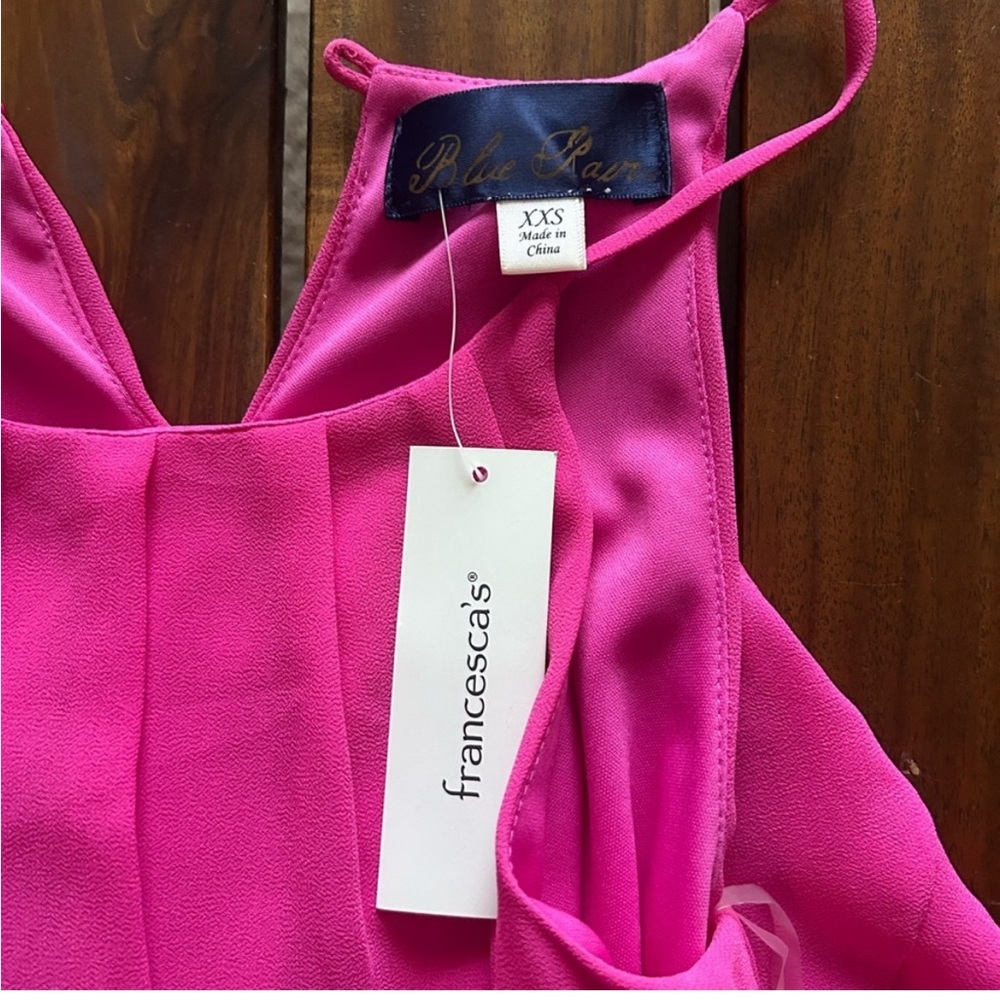 Francesca’s high neck pink dress